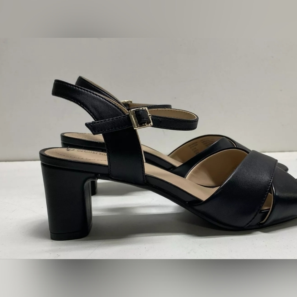New Giani Bernini Memory Foam Leather Strappy Block Heel Sandals 8 - Picture 6 of 11